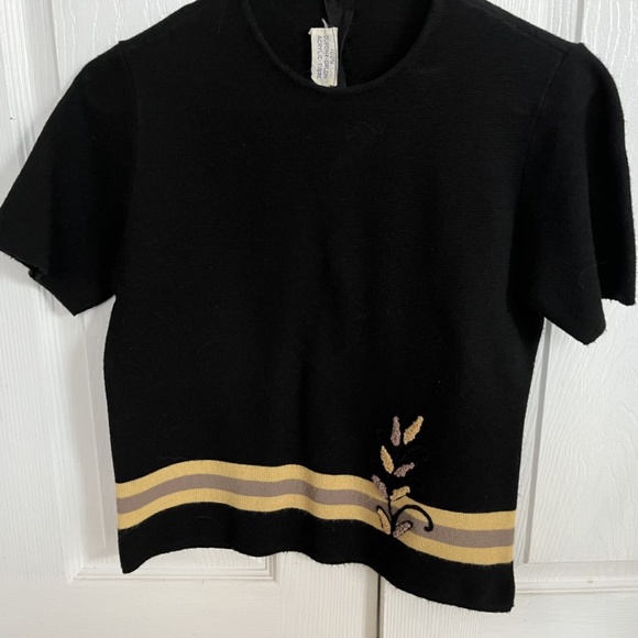 Vintage Tops - 1960's Vintage Dupont-Orlon Acrylic Black Sweater